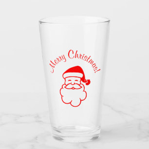 Christmas Holidays Santa Red Glass Cup