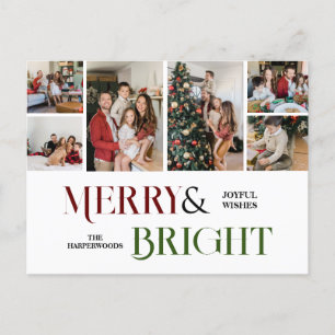 Christmas holidays Script Family Photo Collage Holiday Postcard