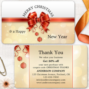 Christmas Holidays Thank You Business Card