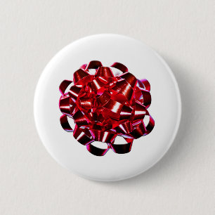 Christmas Holidays Winter Red Christmas Bow 6 Cm Round Badge