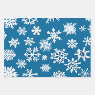 Christmas Holidays Winter Snowflake Pattern Xmas Wrapping Paper Sheet