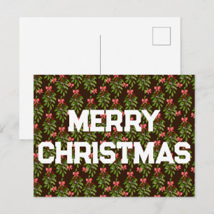 Christmas Hollies - Holiday Postcard