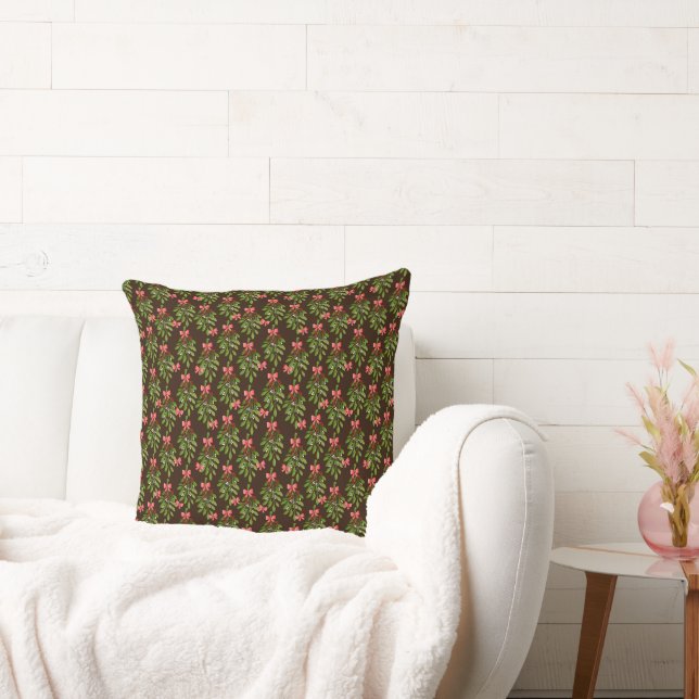 Christmas Hollies - Throw Pillow (Couch)