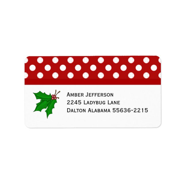 Christmas Holly Address Labels (Front)