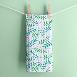 Christmas Holly and Berries Tea Towel