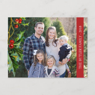Christmas  Holly and Berry Holiday Photo Postcard