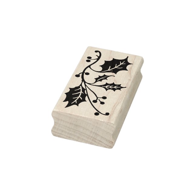christmas holly art stamp (Stamp)