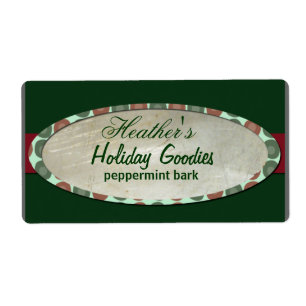 Christmas holly bakery label