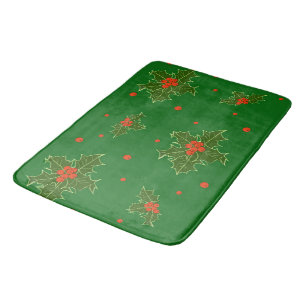 Christmas Holly Bath Mat