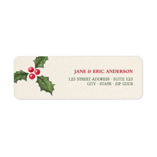 Christmas Holly Berries Address Labels