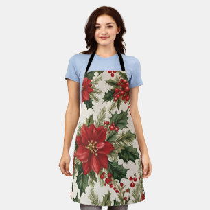 Christmas Holly & Berries" All-Over Print Apron