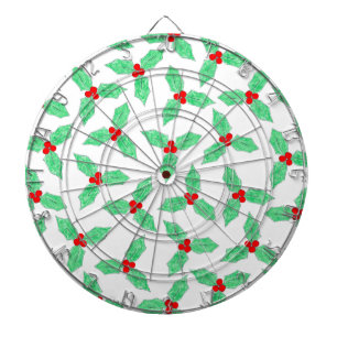 Christmas holly berries pattern dartboard