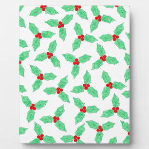 Christmas holly berries pattern plaque
