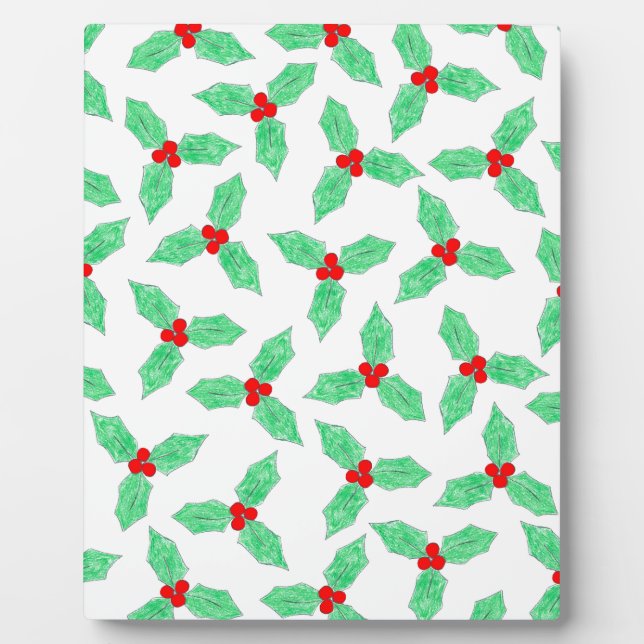 Christmas holly berries pattern plaque (Front)