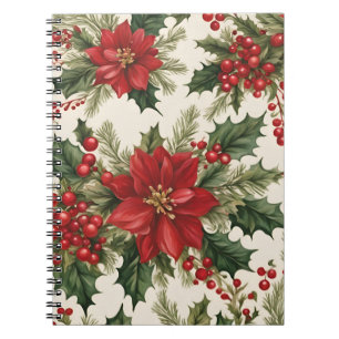 Christmas Holly & Berries Spiral Photo Notebook