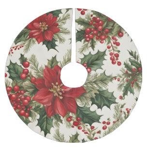 Christmas Holly & Berries Tree Skirt