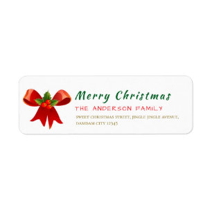 Christmas Holly Berry  Elegant Return Address Label