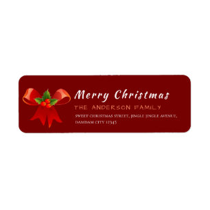 Christmas Holly Berry Elegant Return Address Label