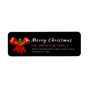 Christmas Holly Berry  Elegant Return Address Label