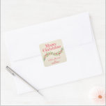 Christmas Holly Berry Homemade Food Baking Small Square Sticker<br><div class="desc">Create small stickers to label your Christmas holiday homemade goods,  cookies,  candy,  treats,  party favours and more featuring a stylish,  modern watercolor of green holly and red berries on a pale ivory stripe background and your message in chic lettering. MATCHING items in our store.</div>