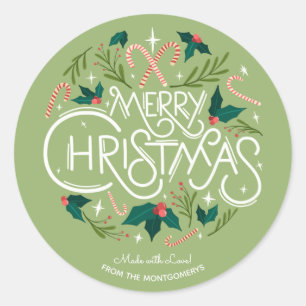 Christmas Holly Berry Homemade Food Holiday Baking Classic Round Sticker