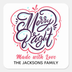 Christmas Holly Berry Homemade Food Holiday Baking Square Sticker