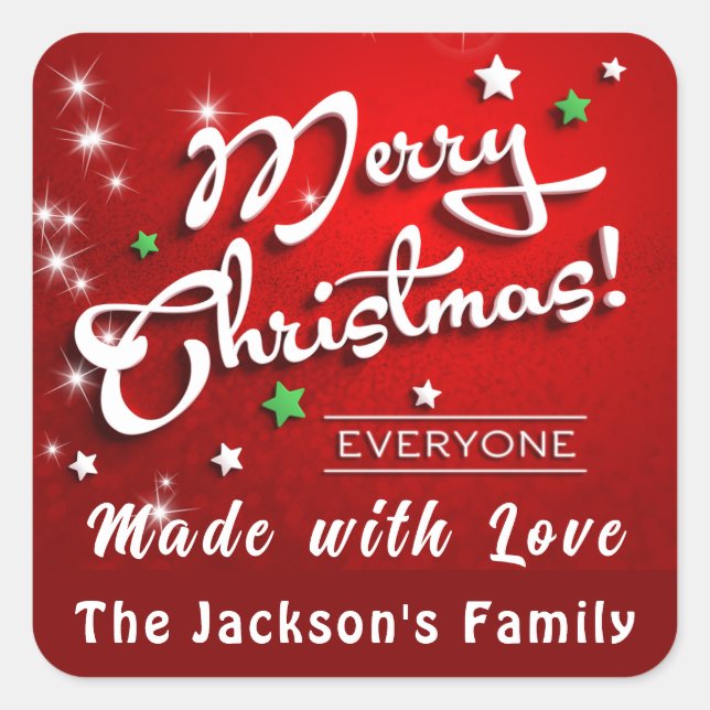 Christmas Holly Berry Homemade Food Holiday Baking Square Sticker (Front)