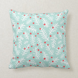 Christmas Holly Berry Throw Pillow