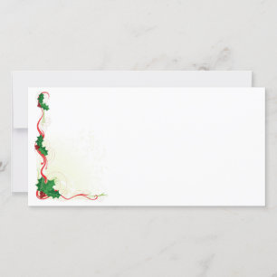 Christmas Holly Border Holiday Card