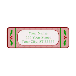 Christmas Holly Borders Address Label Return Address Label