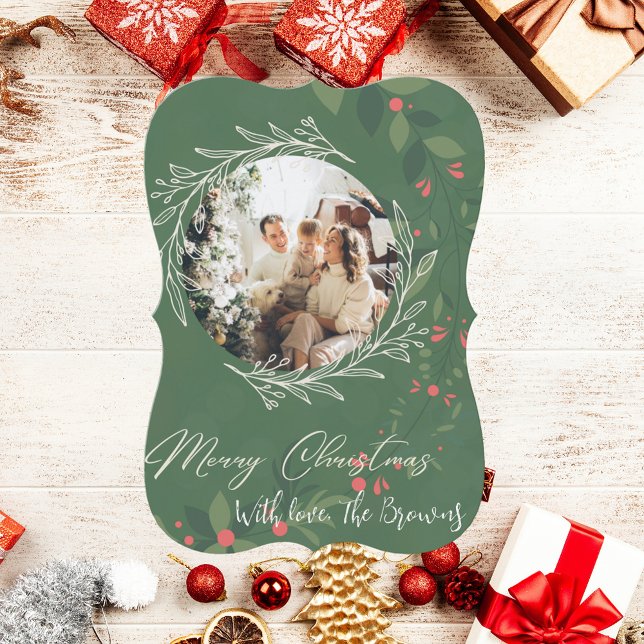 Christmas Holly Botanical Greenery Photo Navy  (Creator Uploaded)