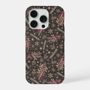 Christmas holly bouquet - Black iPhone 15 Pro Case