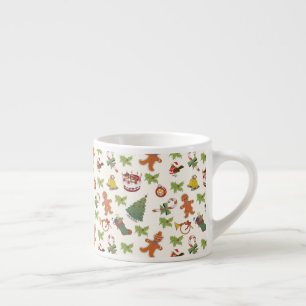 Christmas Holly,cake and Gingerbread Man Espresso Cup