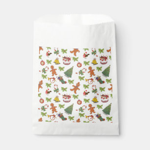 Christmas Holly,cake and Gingerbread Man Favour Bag