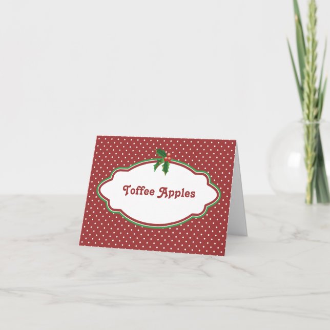 Christmas Holly Candy Buffet Candy Name card (Front)