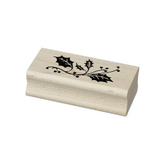 Christmas Holly (choose your colour) Rubber Stamp