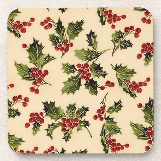 Christmas Holly Coasters (Front)