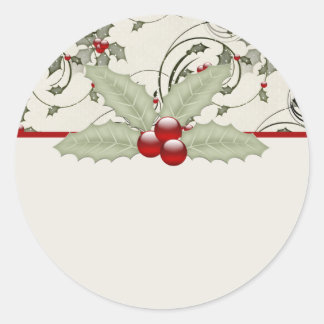 Christmas Holly Design 1 - Christmas Stickers