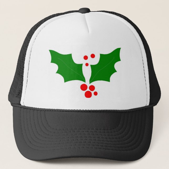Christmas Holly Design Trucker Hat (Front)