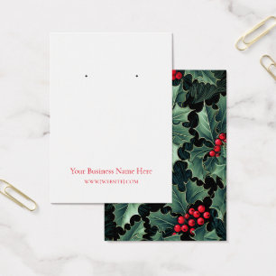 Christmas Holly Earring Display Card