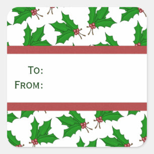 Christmas Holly Gift Stickers