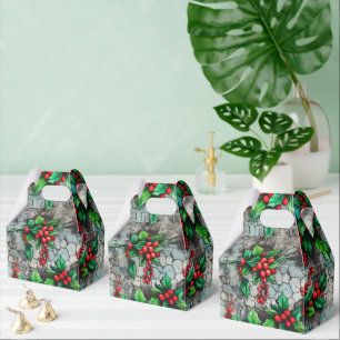 Christmas Holly Graffiti Favour Box