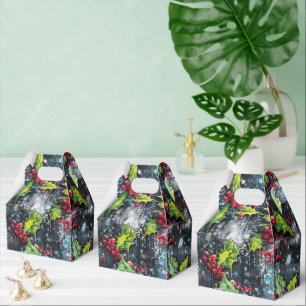 Christmas Holly Graffiti Favour Box