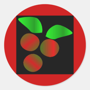 Christmas Holly II Classic Round Sticker
