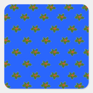 Christmas Holly, Ilex aquifolium Square Sticker