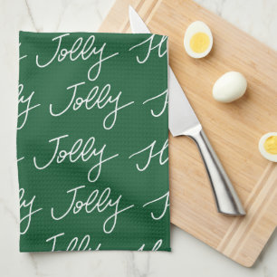 Christmas Holly Jolly tea Towel