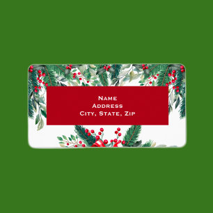 Christmas Holly Label