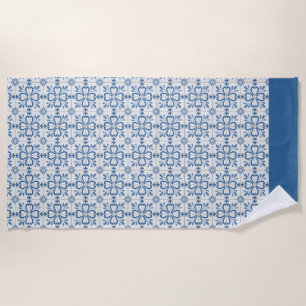 Christmas holly leaves and flowers petals tiles beach towel