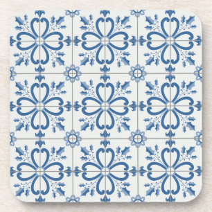 Christmas holly leaves and flowers petals tiles coaster