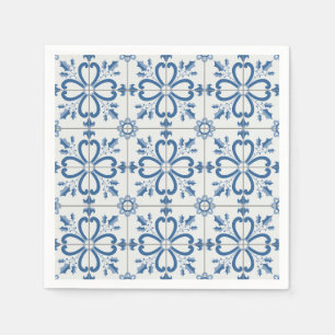 Christmas holly leaves and flowers petals tiles napkin